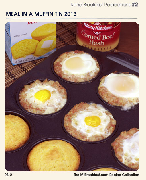corned beef hash and eggs in muffin tin