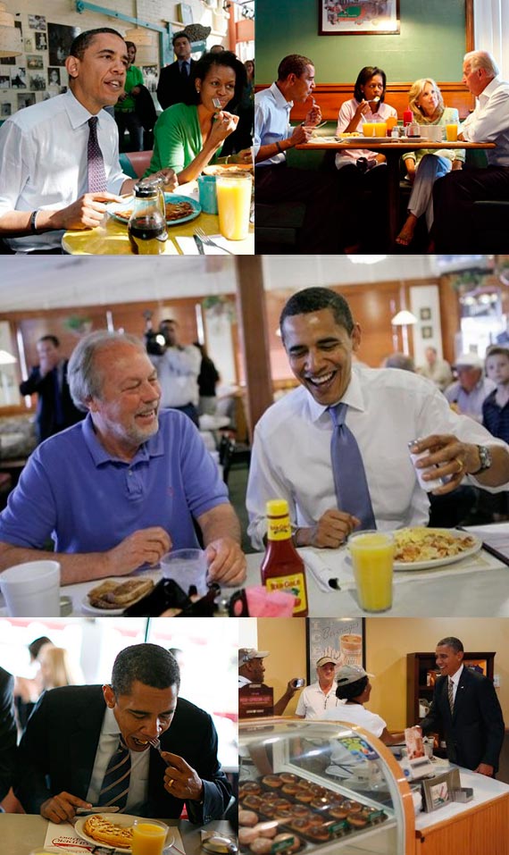 Montage of President Barack Obama enjoying breakfast Montage of President Barack Obama enjoying breakfast