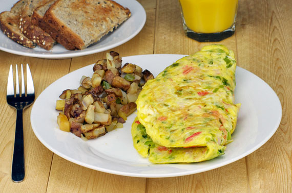 A Serving Of Crab Meat Omelette