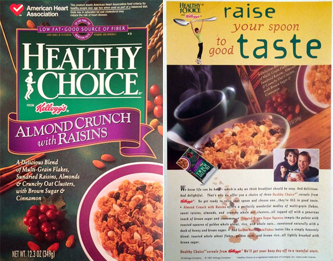 Kellogg's Healthy Choice Cereal Box from 1997