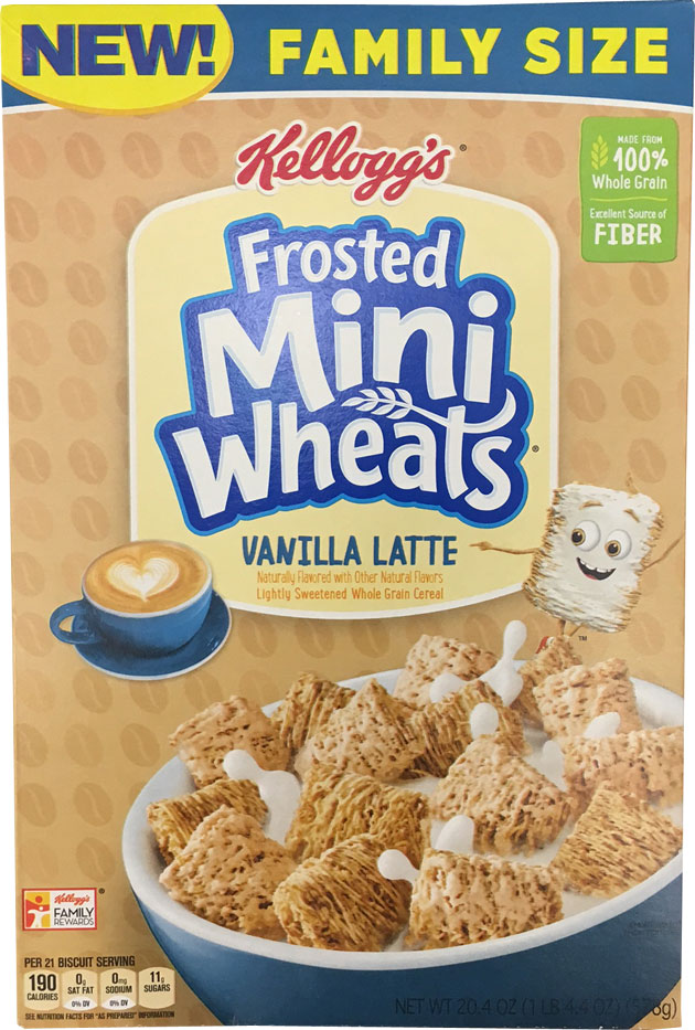 Vanilla Latte Frosted Mini-Wheats Cereal Box