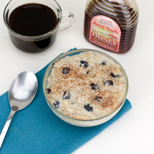 Brown Rice Hot Cereal With Blueberries