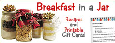 Make gifts in a jar - recipes and printable recipe cards