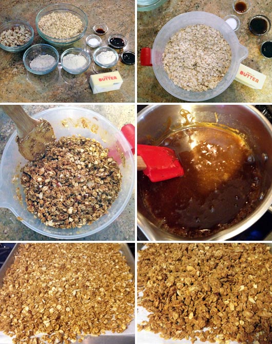 Making Toffee Almond Granola