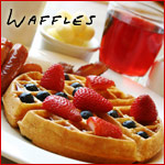 Waffles with Raspberry Syrup