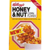 1984 Kellogg's Honey Nut & Corn Flakes Cereal Box Front