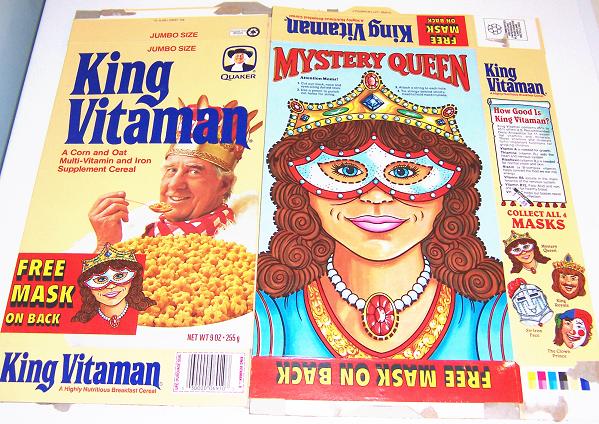 King Vitaman Cereal with the mask on the back! : r/nostalgia