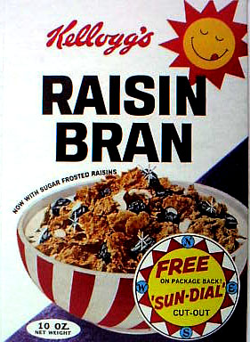 Raisin Bran (Kellogg's): Kellogg's Raisin Bran Box (Sun-Dial)